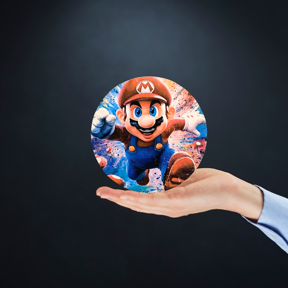 Miniature : Dessous verre Mario  🍄💥 “Quand l’apéro commence, c’est Mario qui prend la manette !”  Toujours prêt à sauter sur les verres