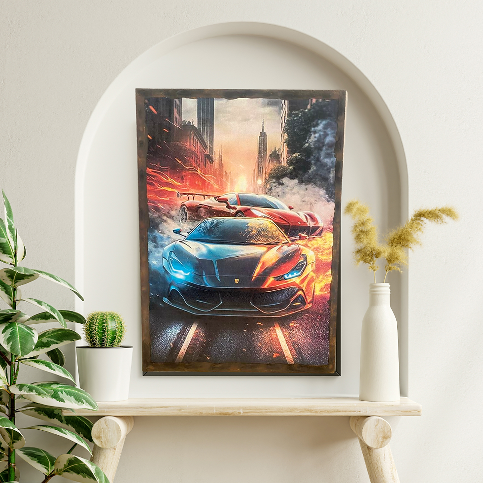 Tableau supercars  🔥 Quand l'art fonce à toute allure ! 🔥  Ce tableau, c’est Fast & Furious qui rencontre le coup de pincea