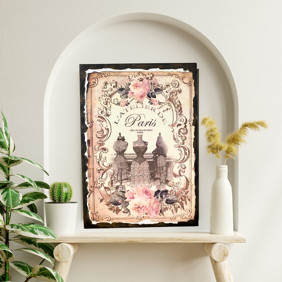 Tableau l'atelier de Paris  ✨ Ambiance rétro chic garantie avec ce tableau "L’Atelier de Paris" 🪡👗. Une ode à la couture et