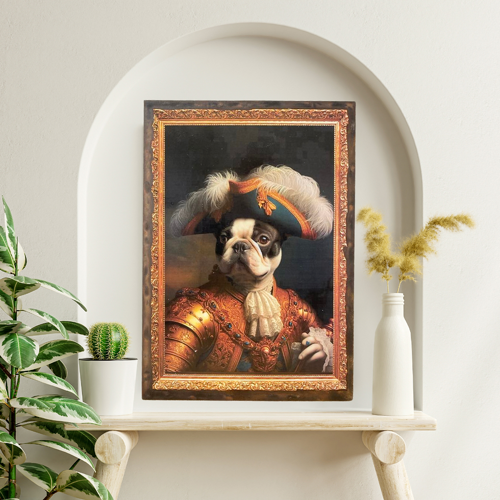 Miniature : Tableau Bouledogue français  🎨👑 L’Empereur du Canapé est arrivé ! 👑🎨  Voici le Bouledogue Français le plus majestueux de