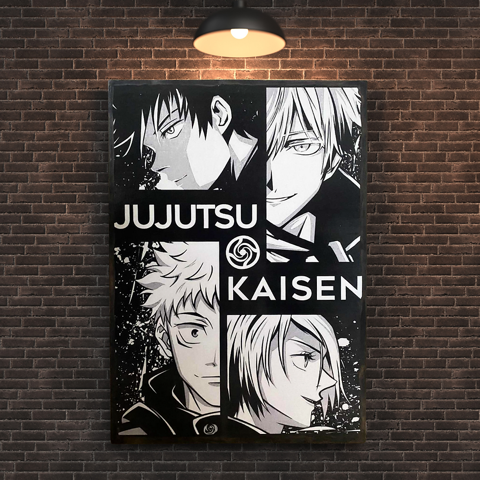 Miniature : Tableau Jujutsu Kaisen  🖤 JUJUTSU KAISEN en version graphique & intense 🖤 Plongez dans l’univers sombre et puissant de Juju