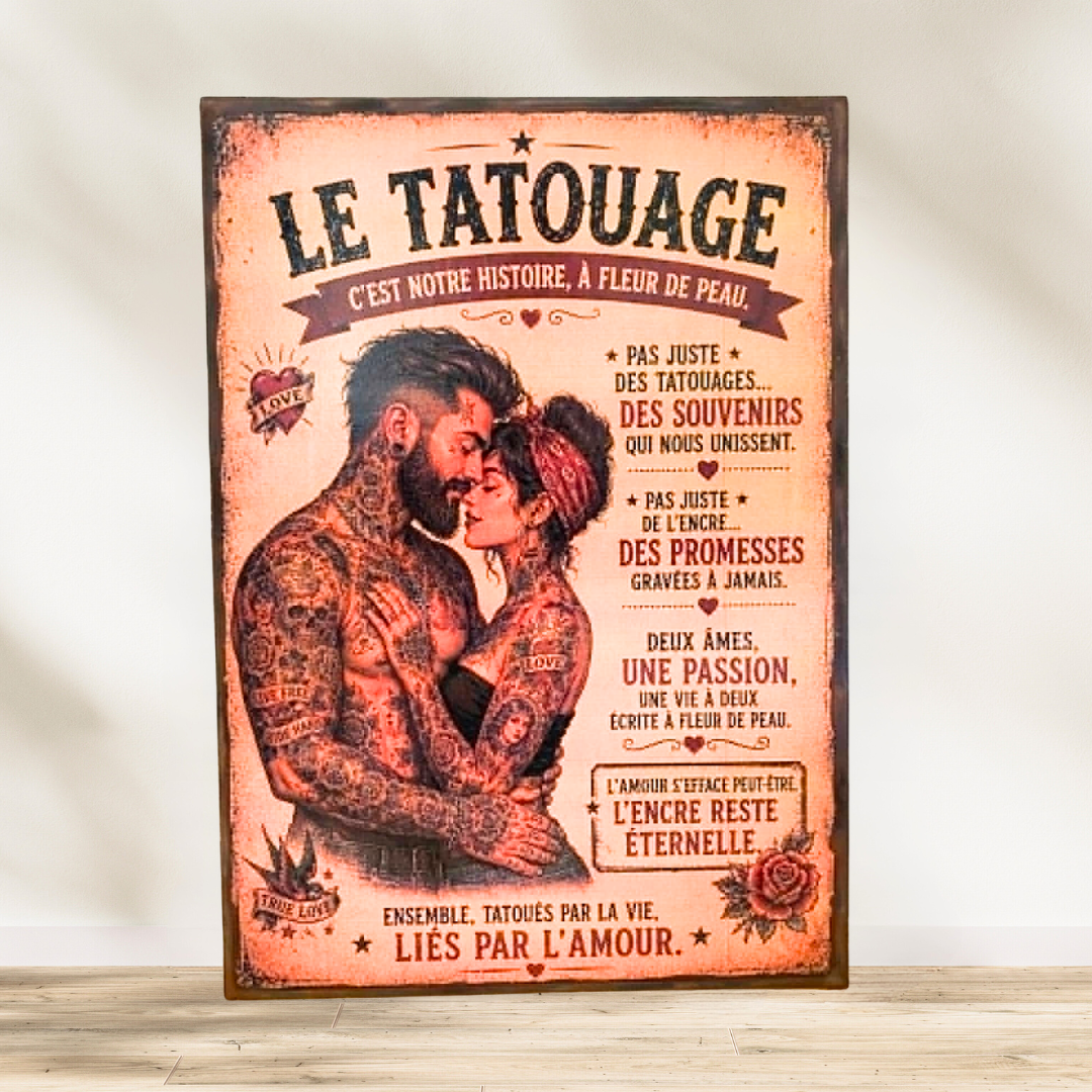 Tableau "le Tatouage, c'est notre histoire, à fleur de peau" ❤️🔥 Quand l’amour et le tatouage se rencontrent, certaines hi