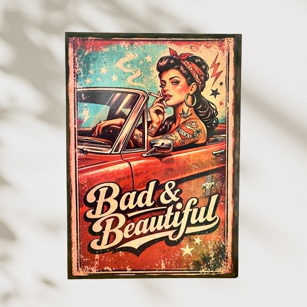 Miniature : Tableau   Pin up     💄🚗 Bad & Beautiful… ou comment avoir du caractère sans même dire un mot ! 😏  🔥 Ce tableau est la pre