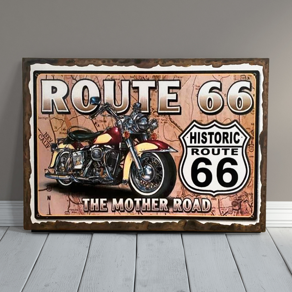 Miniature : Tableau Route 66  🛣️ Route 66 – La mère de toutes les routes ! 🏍️  Tu sens l'appel du bitume ? Ce tableau vintage te transp