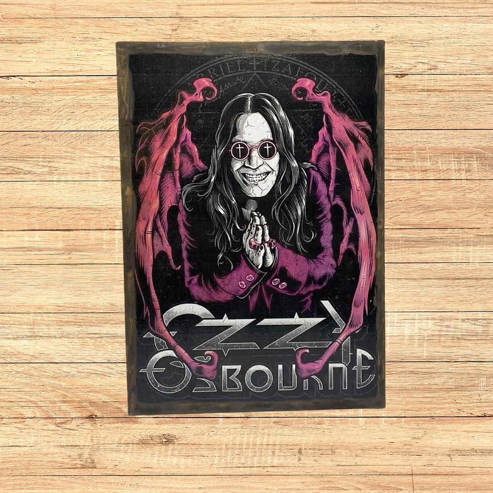 Miniature : Tableau Ozzy Osbourne  ⚡🤘 Légende du métal ou maître du chaos ? Peu importe… ce tableau transpire le rock pur et dur. Avec s