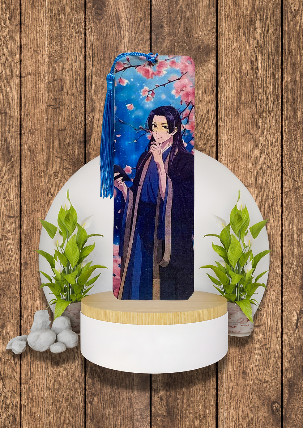 Miniature : Marque page Jinshi -  les carnets de 🌙✨  Sous les fleurs de cerisiers et la lumière de la lune… Voici un marque-page élégant