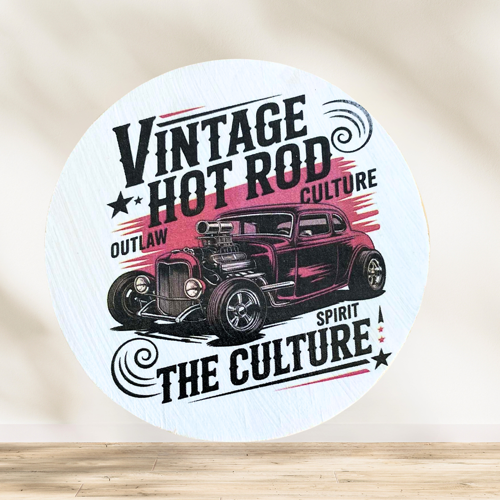 Dessous verre Hot rod  Attention… ce dessous de verre n’est pas juste posé sur la table… il est garé en double file 🚗💨Ambia
