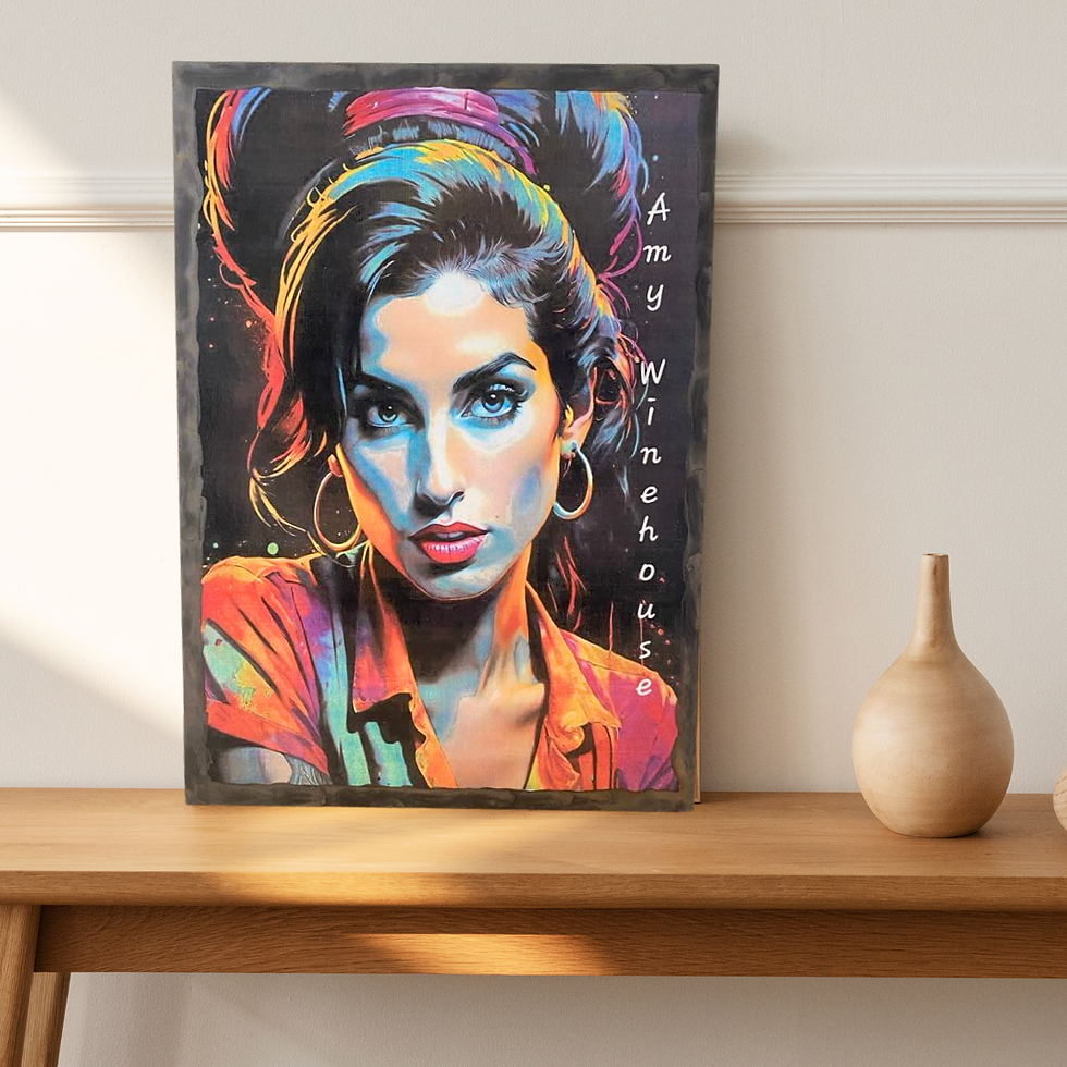 Miniature : Tableau Amy Whinehouse  🎤 Back to Black… et en couleurs ! 🎨✨  Icône inoubliable, voix unique, style indémodable… Voici Amy