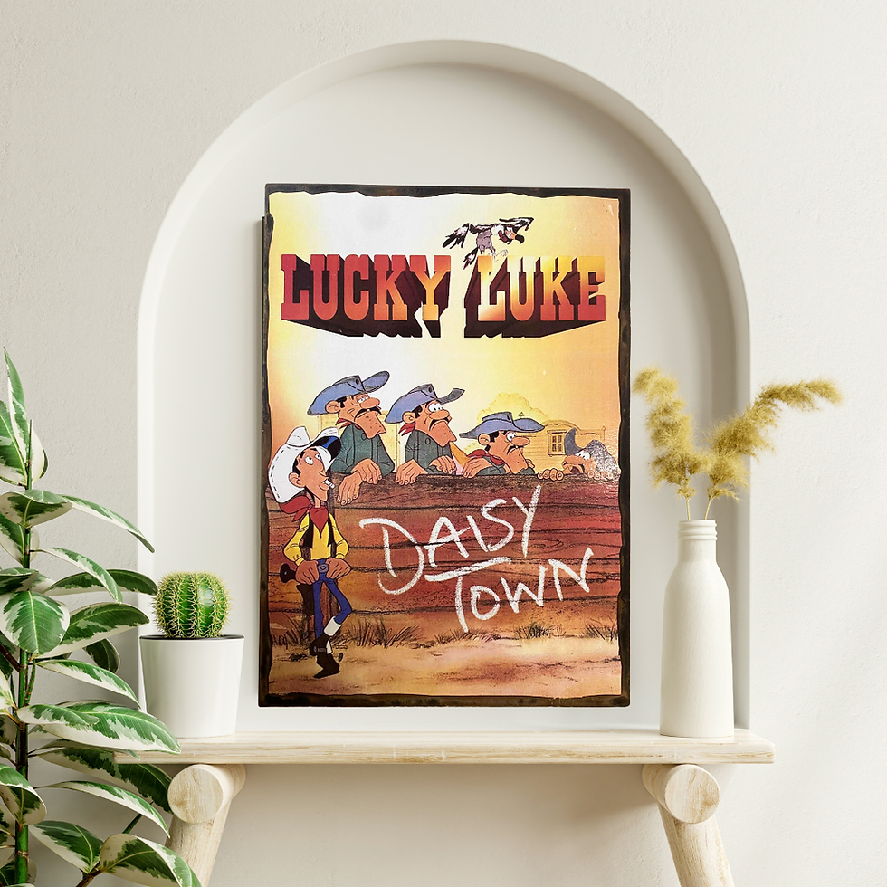 Miniature : Tableau Lucky Luke  🤠🌵 Quand Lucky Luke débarque à Daisy Town… Tout le monde retient son souffle 😬 Un regard, un sourire e