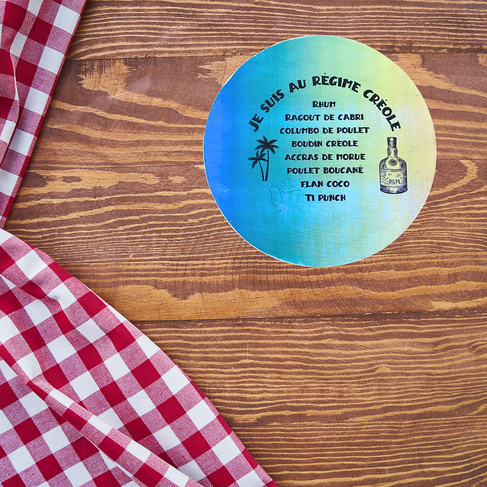 Miniature : Dessous verre régime créole  🥥🍹 Avis aux gourmands : j’ai enfin trouvé un régime qui me convient… le régime créole ! Pas de