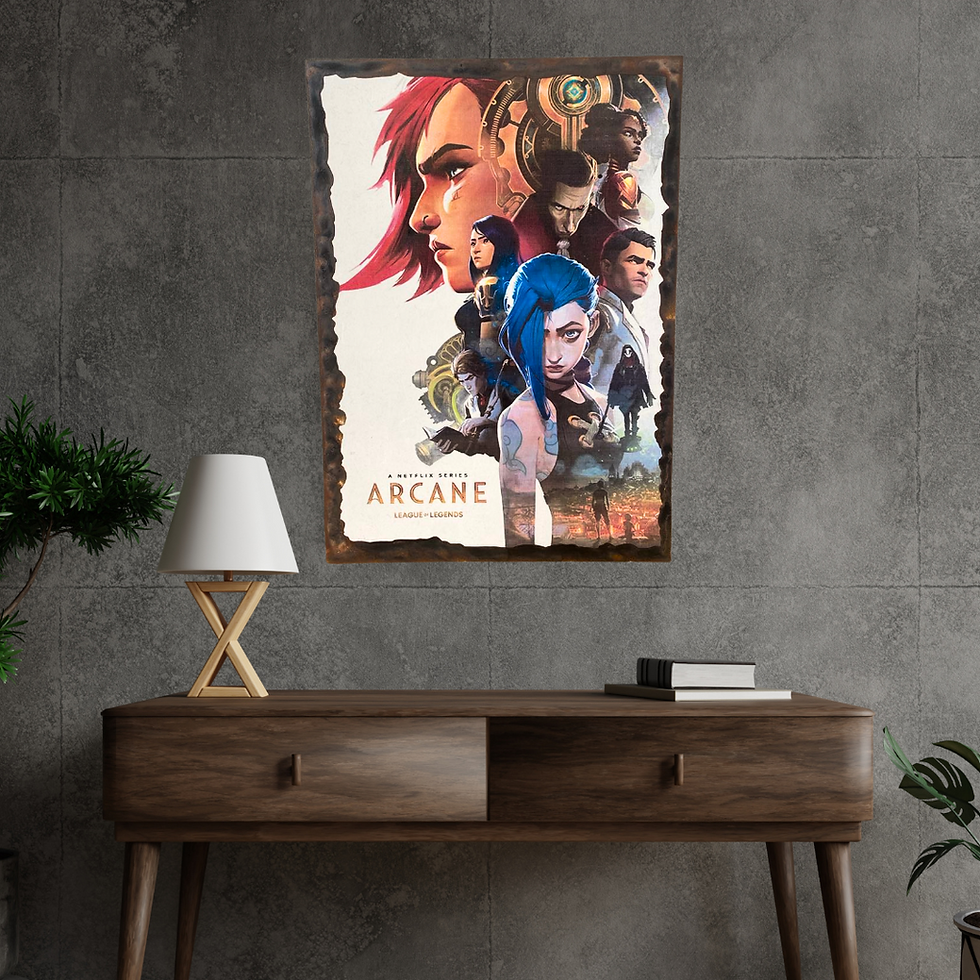 Miniature : Tableau Arcane  💥 Bienvenue à Piltover… ou presque ! 💥  Plongez dans l’univers sombre et électrique d’Arcane avec ce tablea