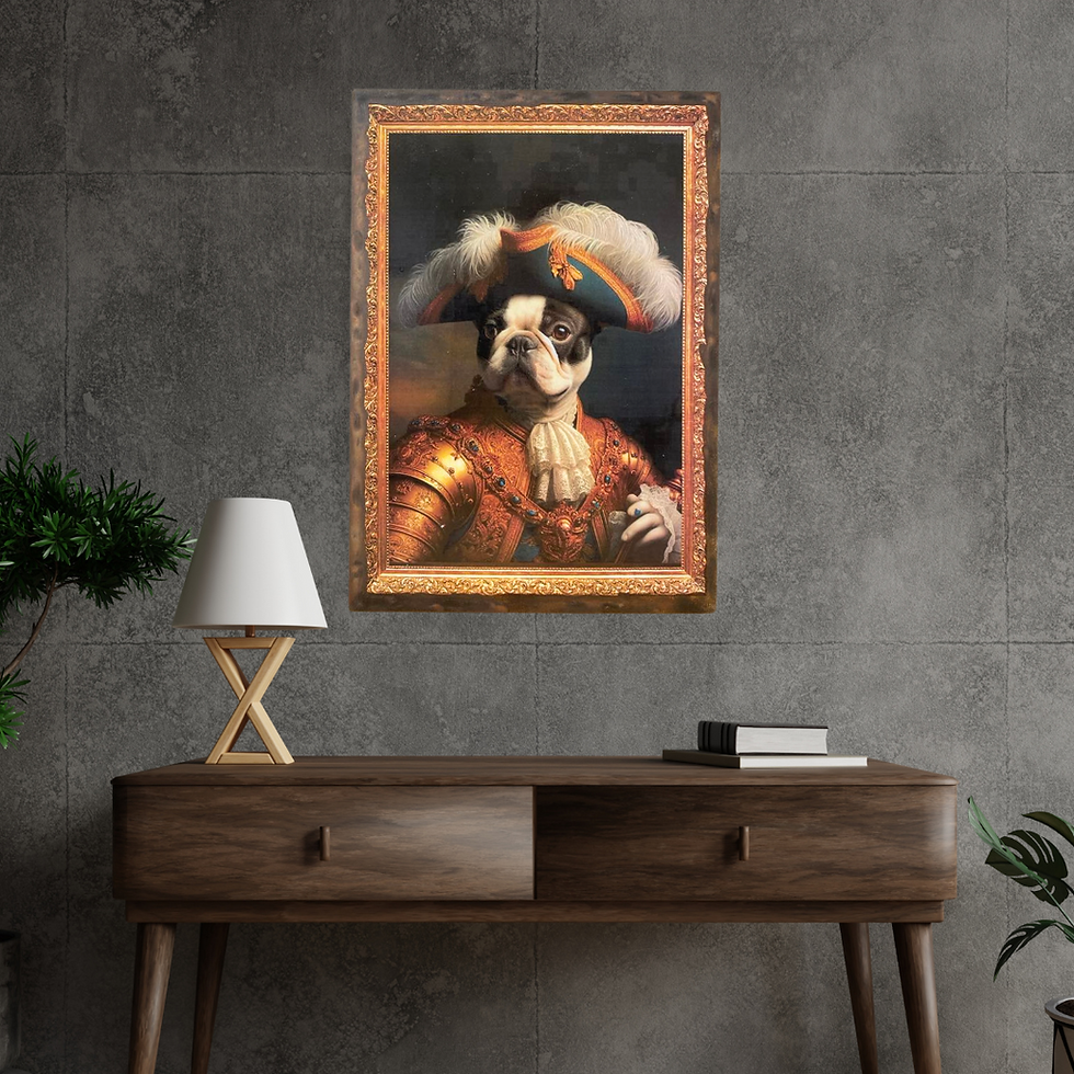 Miniature : Tableau Bouledogue français  🎨👑 L’Empereur du Canapé est arrivé ! 👑🎨  Voici le Bouledogue Français le plus majestueux de