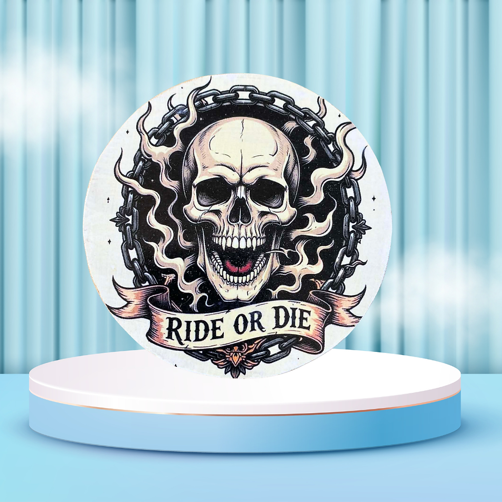 Miniature : Dessous verre crane 💀 Ride or Die 💀  Pour les vrais passionnés, ceux qui vivent moteur au cœur et liberté dans les veines…