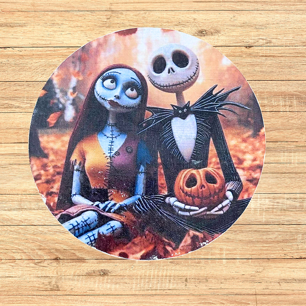 Miniature : Dessous verre Jack  🎃💀 “Amour, citrouilles et apéros éternels !” Parce qu’un couple qui boit ensemble… reste ensemble (même