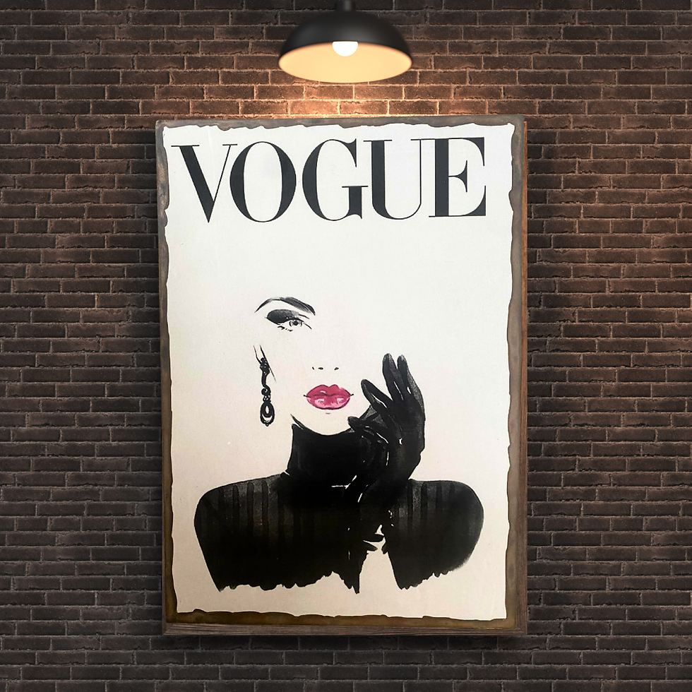 Miniature : Tableau Vogue  🖤 Élégance intemporelle 🖤 Un regard mystérieux, des lèvres rouges iconiques et une allure digne des plus gra