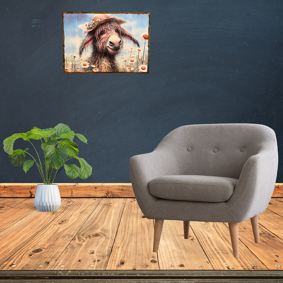 Miniature : Tableau Ane  🌼 Une touche de tendresse et de nature dans votre déco 🌼  Craquez pour ce tableau attendrissant mettant en scè