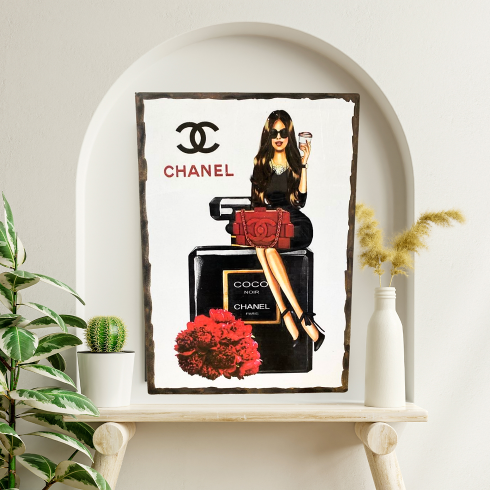Miniature : Tableau Chanel  💋 Audace, élégance et un soupçon de mystère  💄 Quand le chic parisien rencontre l’art contemporain… Voici l