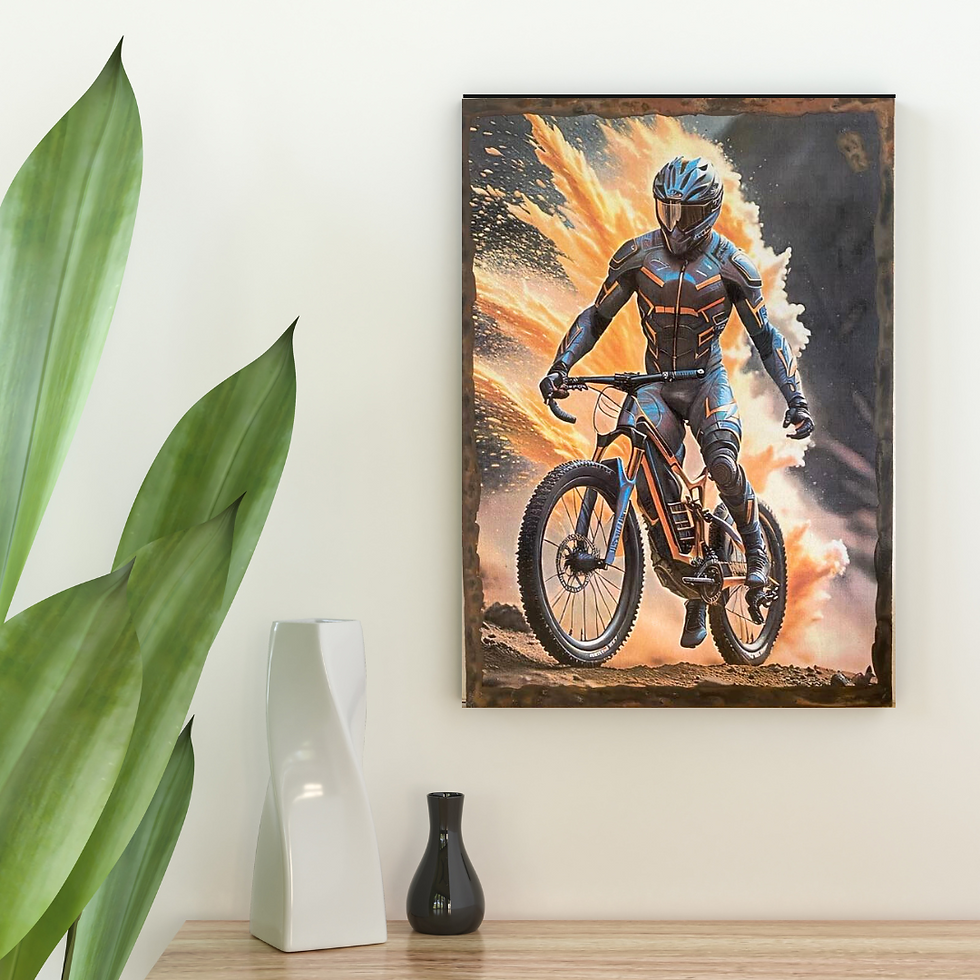Miniature : Tableau cycliste  🔥 Quand le vélo rencontre le futur ! 🔥  Ce tableau ne laisse personne indifférent ! Entre explosion d’éne