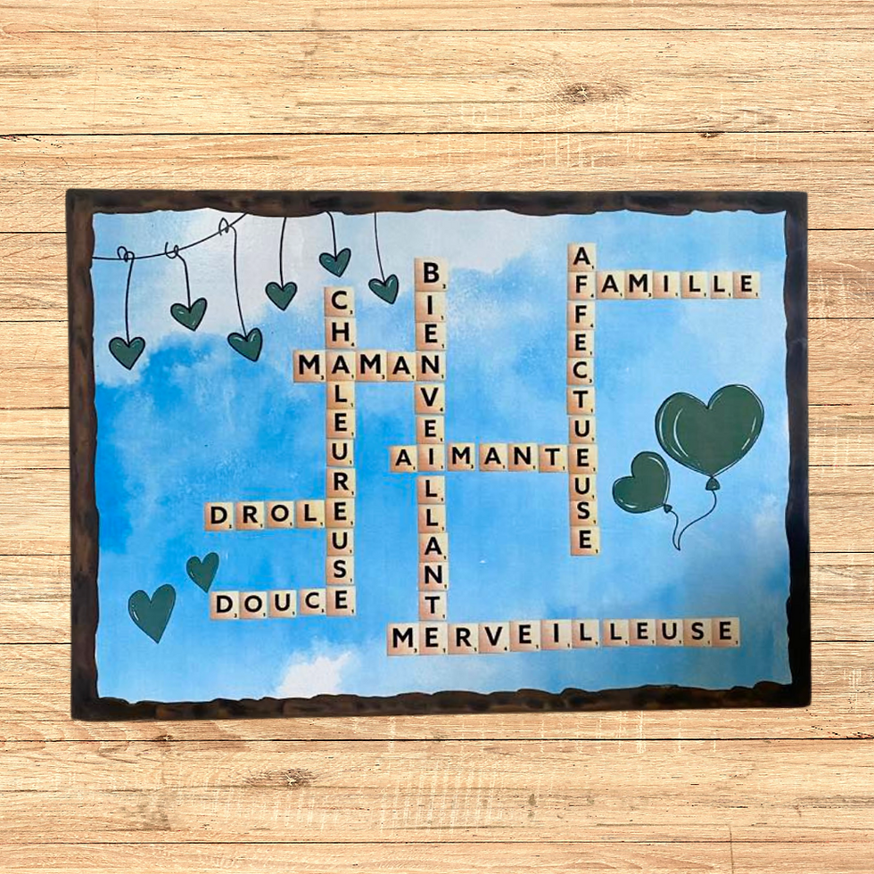 Miniature : Tableau scrabble maman  🌸💖 MAMAN EN MOTS DOUX 💖🌸  Et si l’amour d’une maman se dessinait comme un jeu de mots tendres ? V