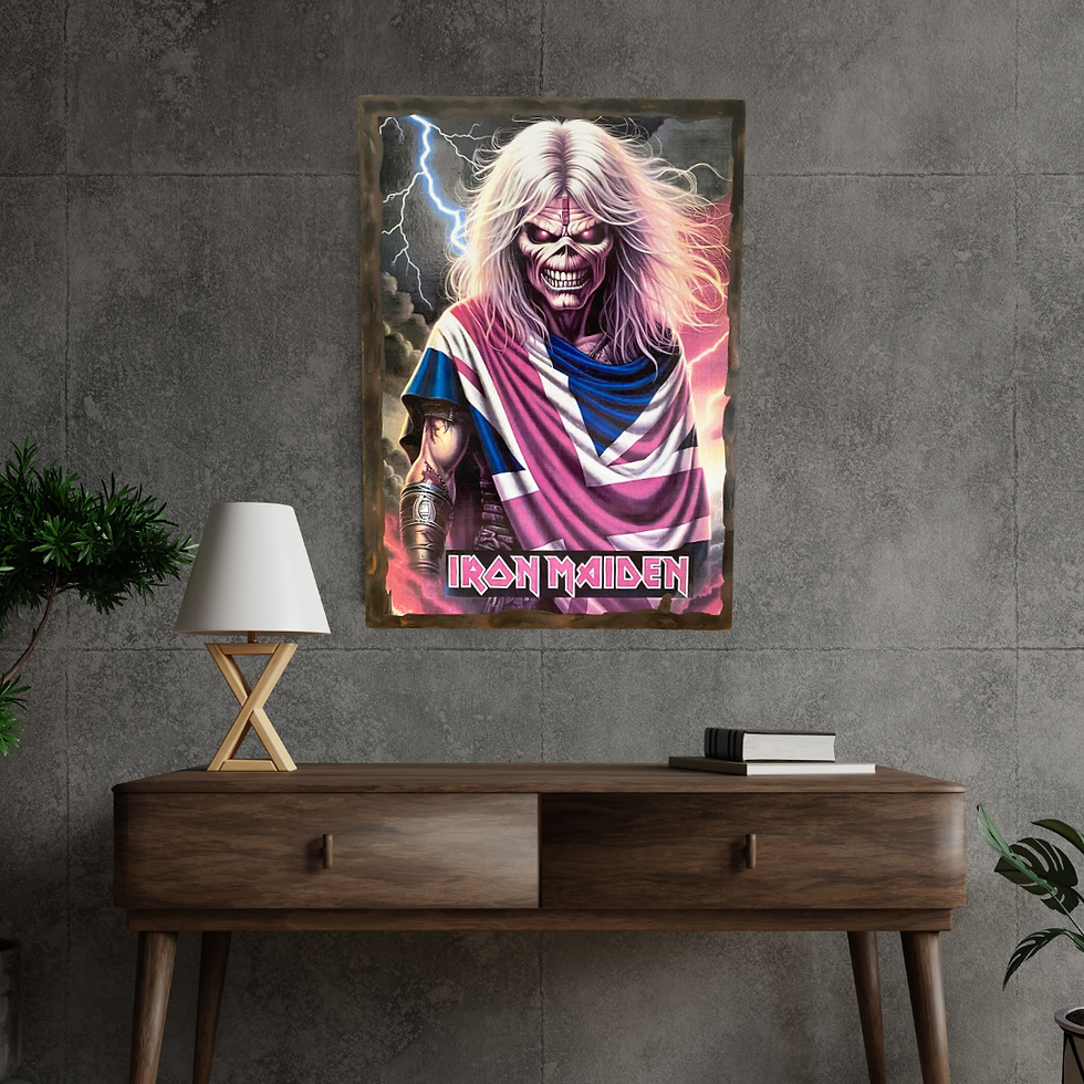Miniature : Tableau Iron Maiden  ⚡️🔥 Pour les vrais fans de Rock Légendaire ! 🔥⚡️ Ce tableau rend hommage à l’icône d’un groupe mythiqu