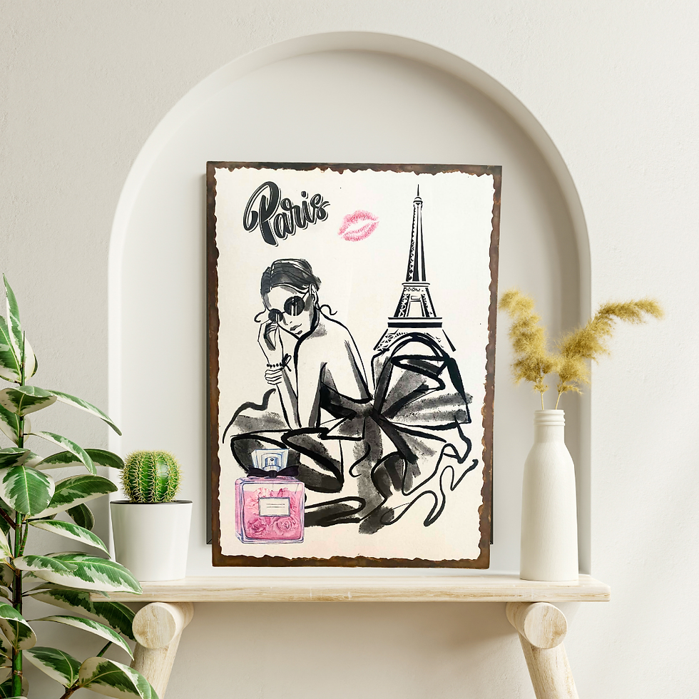 Miniature : Tableau Paris chic  ✨ Une touche de chic parisien dans votre décoration ✨  Direction la capitale de l’élégance avec ce tablea
