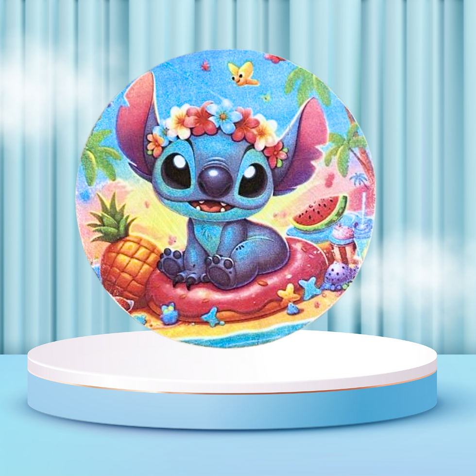 Miniature : Dessous verre Stitch    🌴☀️ Apportez un souffle d’été à vos boissons avec ce dessous de verre coloré ! Avec son adorable per