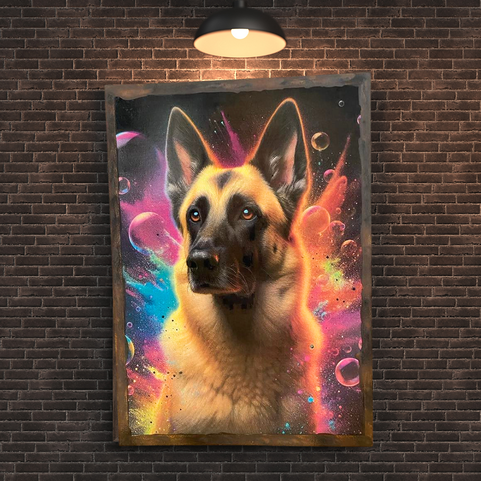 Miniature : Tableau Berger allemand  🚀🐾 Le berger allemand venu d’une autre galaxie 🐾🚀  Majestueux, loyal, protecteur… Ce berger alle
