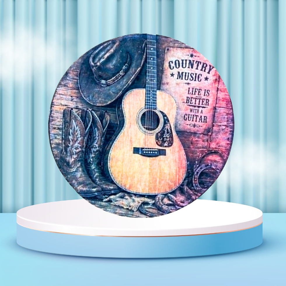 Miniature : Dessous verre Country  🎸🤠 Attention… ce dessous de verre est officiellement déconseillé aux amateurs d’eau plate sans passi