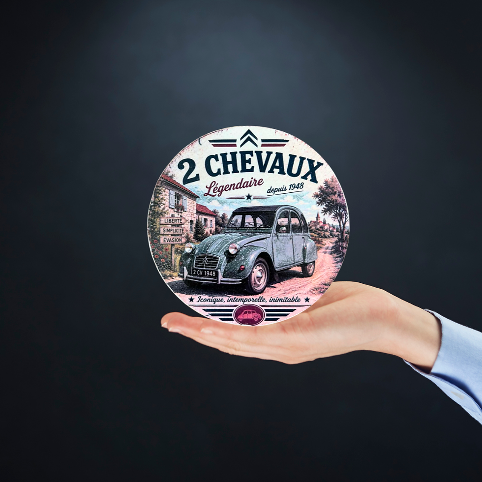 Miniature : Dessous verre 2 Chevaux Citroen  🚗💚 La 2CV, ce n’est pas juste une voiture, c’est tout un morceau de nostalgie française !