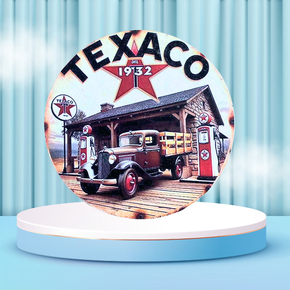 Dessous verre Texaco  🚗💨 Retour vers une époque où l’essence sentait la liberté… et où les moteurs avaient du caractère !