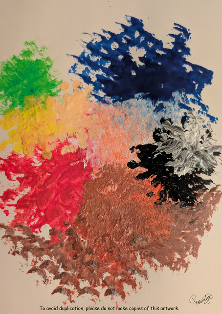 An abstract artwork describing the impact of different colors on the highly sensitive nervous system