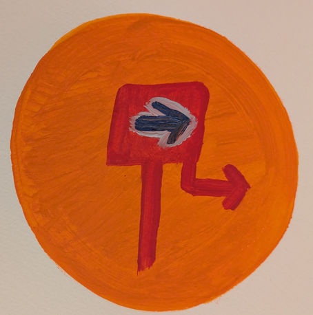 An abstract art about directions and signs