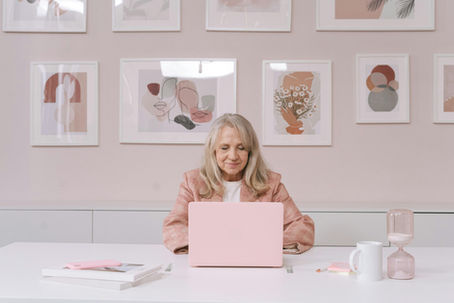 A woman in her office