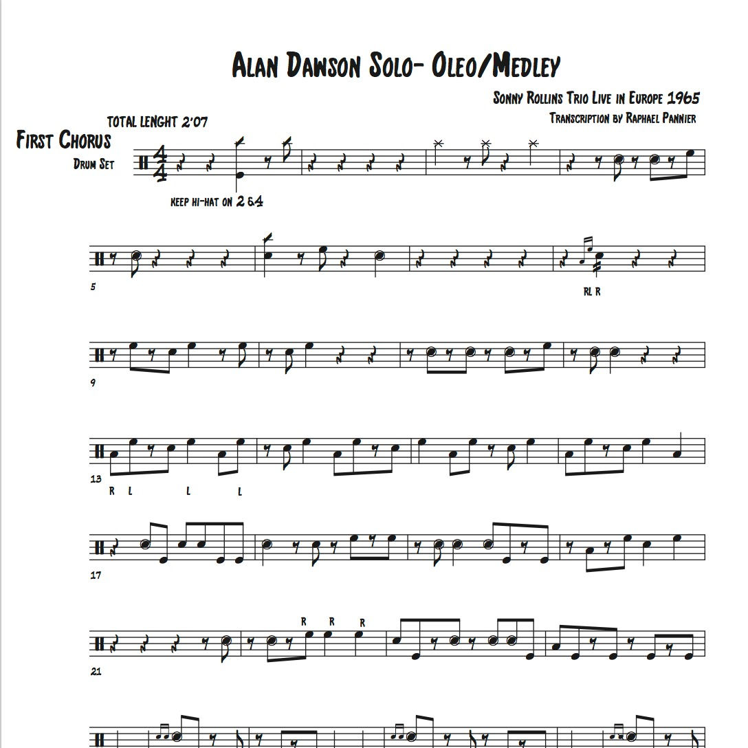 Transcription: Alan Dawson "Oleo"
