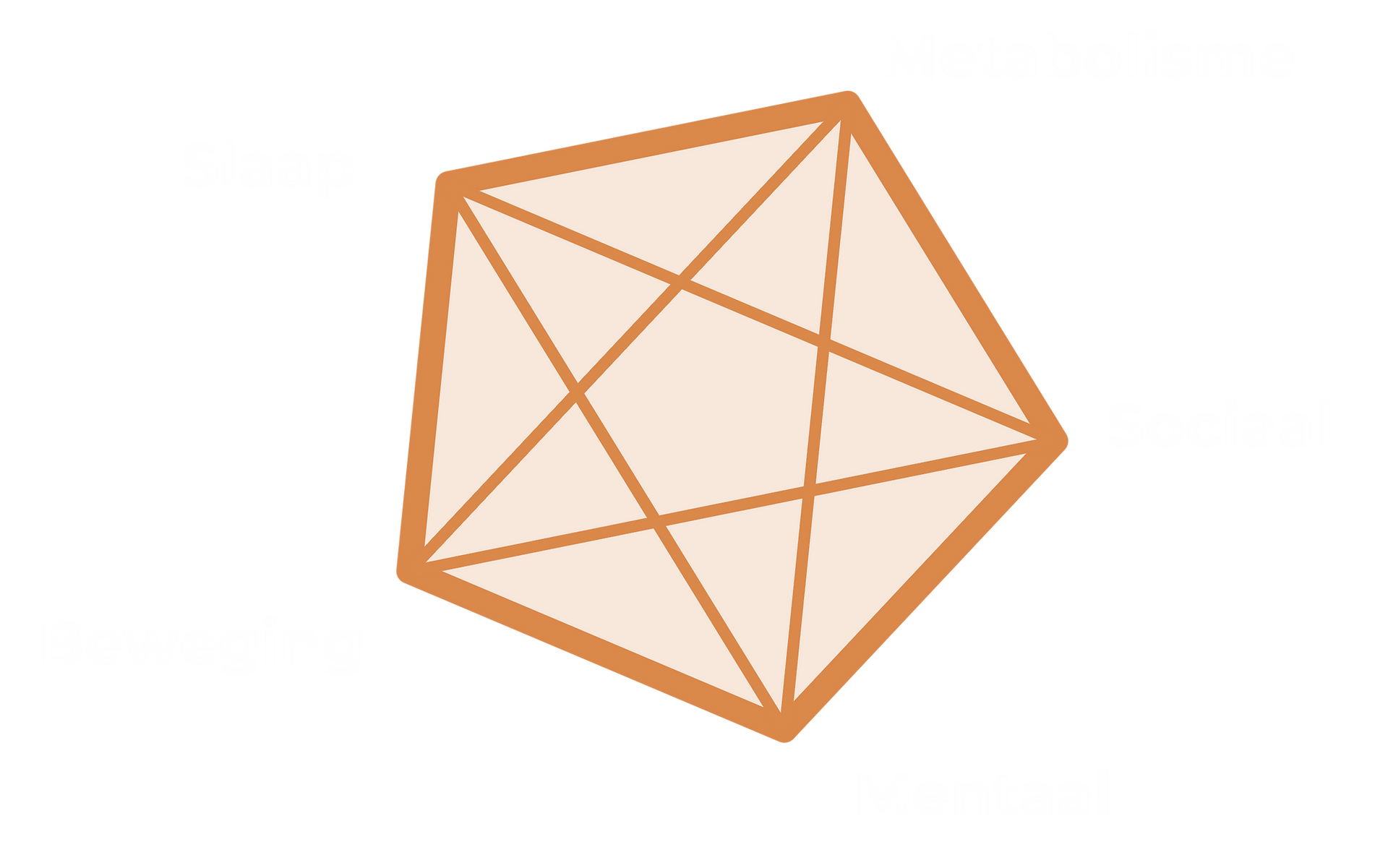 Pentagoon: slaap, metabolisme, beweging, sociaal & mentaal in connectie