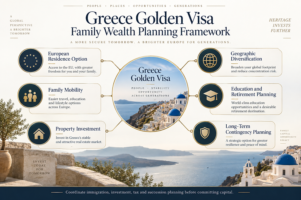 Greece Golden Visa for Family Wealth Planning and Backup Residency