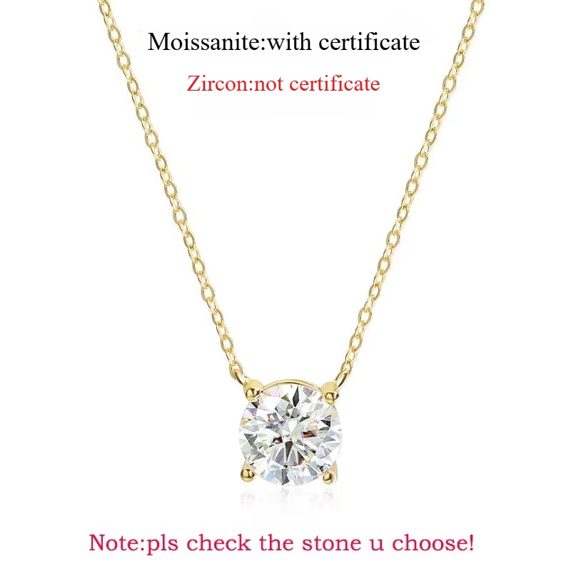 Thumbnail: Smyoue 1-5CT Rose Gold Color Moissanite Necklace for Women D Color Sparkling Cla