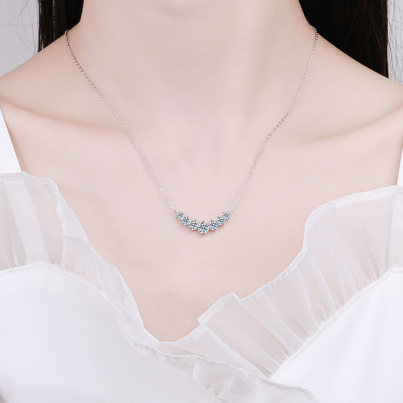 Thumbnail: Moissanite Necklace For Woman Wedding Fine Jewely With Certificates 925 Sterling