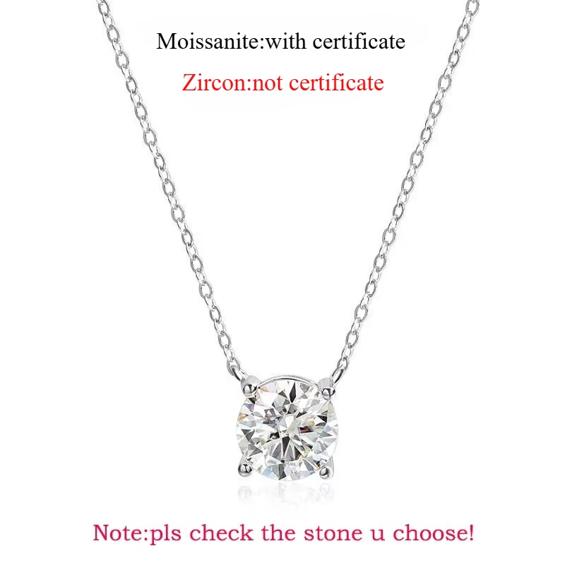 Thumbnail: Smyoue 1-5CT Rose Gold Color Moissanite Necklace for Women D Color Sparkling Cla
