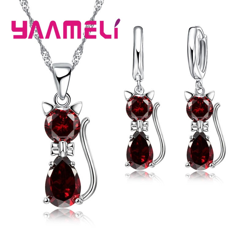 Thumbnail: Real 925 Sterling Silver Color Jewelry Sets for Woman Girls Shining Austrian Cry