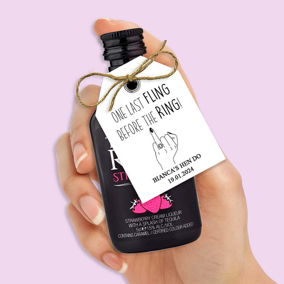 'One Last Fling Before The Ring' Personalised Tags