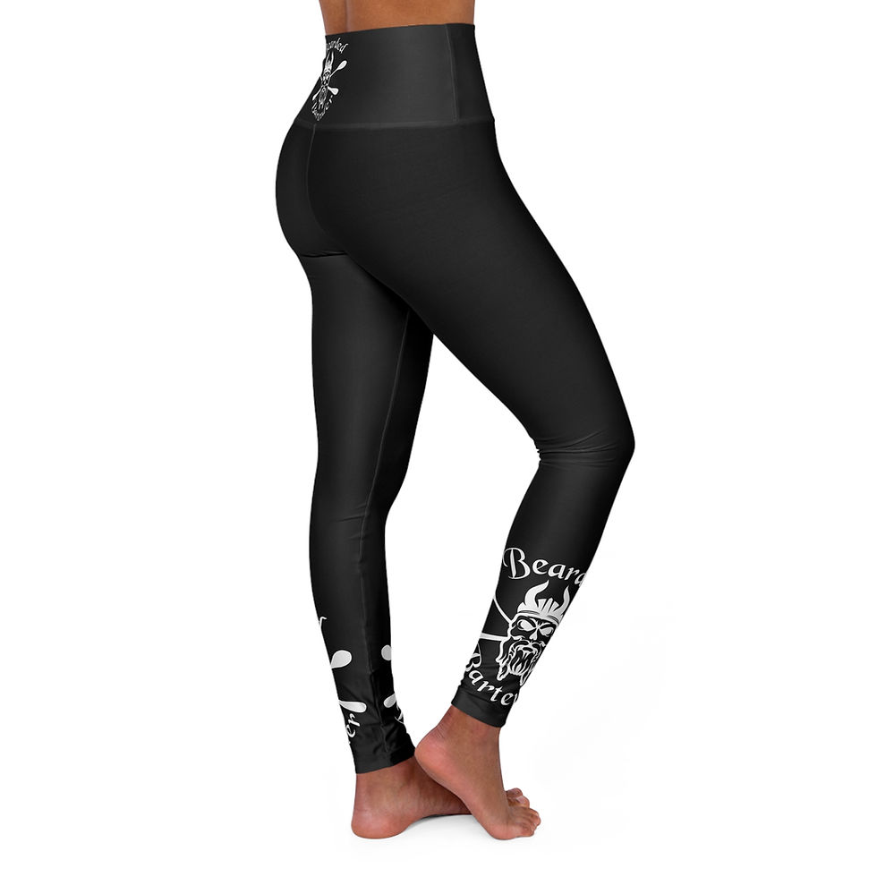 Thumbnail: Bearded Bartender High Waisted Yoga Leggings - Black