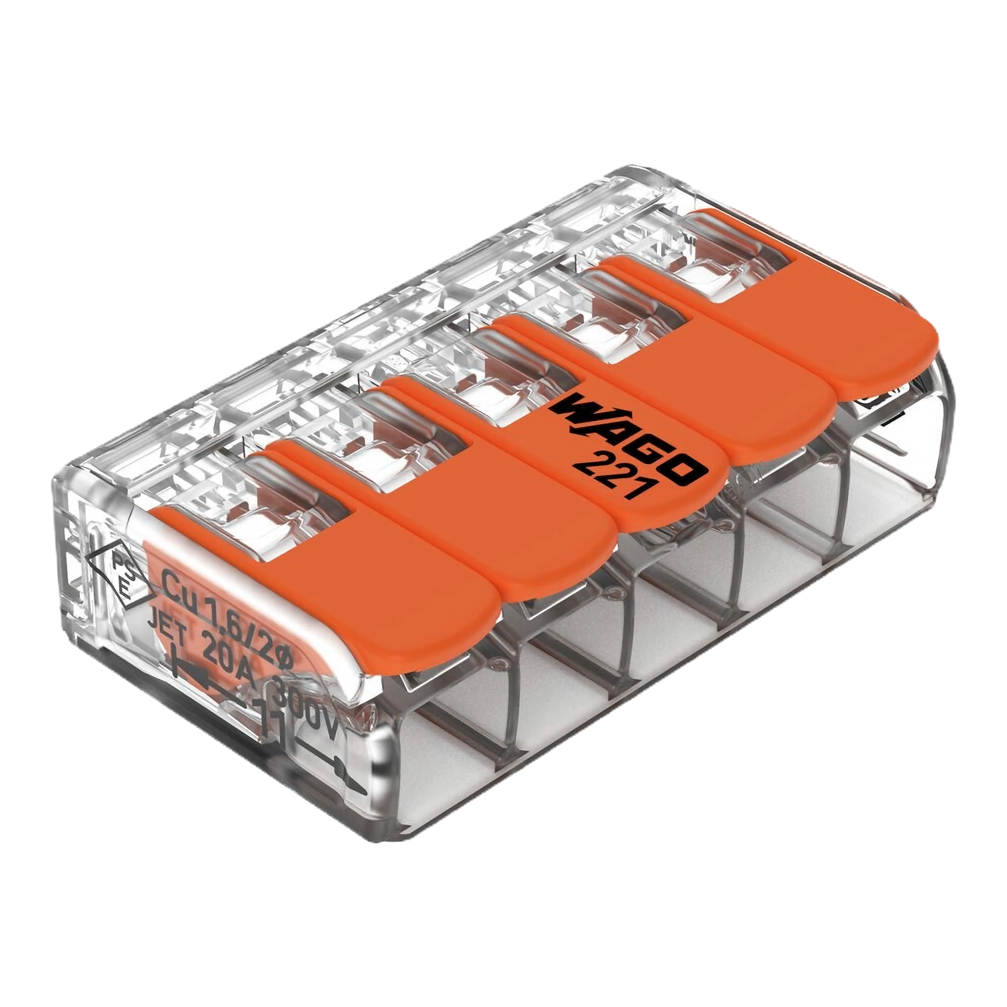 WAGO Verbindungsklemme mit Hebeln 5fach