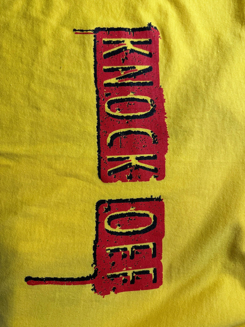 Thumbnail: 3XL & 4XL Yellow T Shirt with Red & Black Logo Print