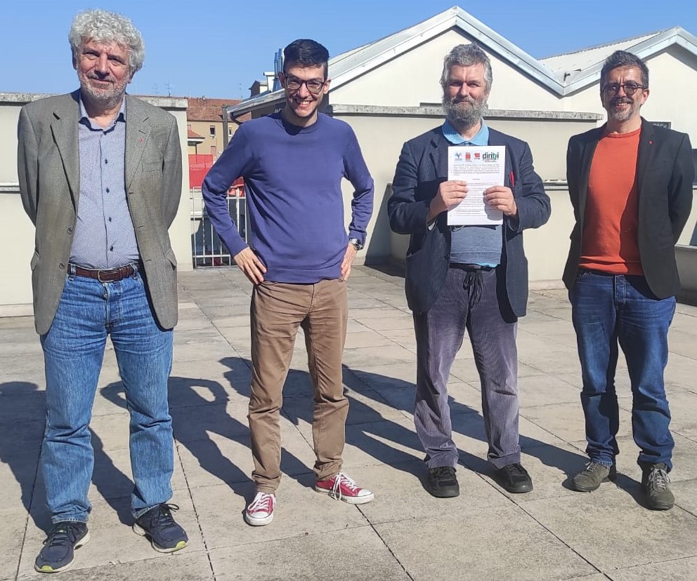 I firmatari dell'accordo Cgil Monza e Brianza-Diritti Insieme-Cpia Monza e Brianza