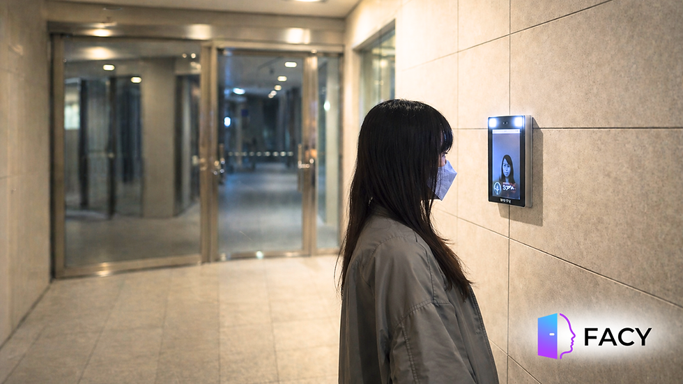 マンションのオートロックに顔認証システムを導入したイメージ