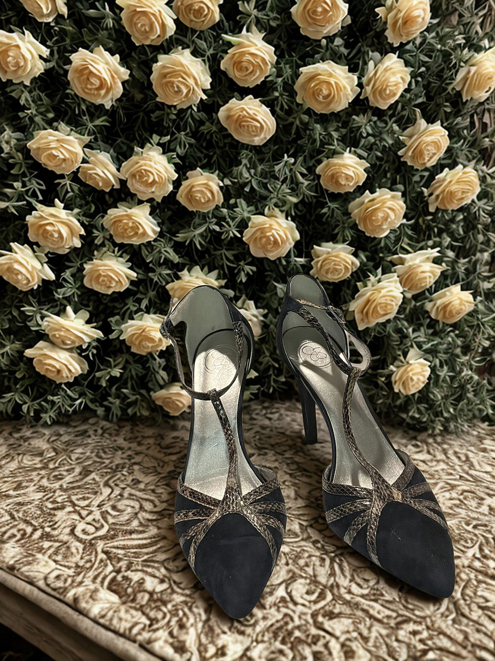 Thumbnail: Jessica Simpson Snake Print & Blue Suede Pump