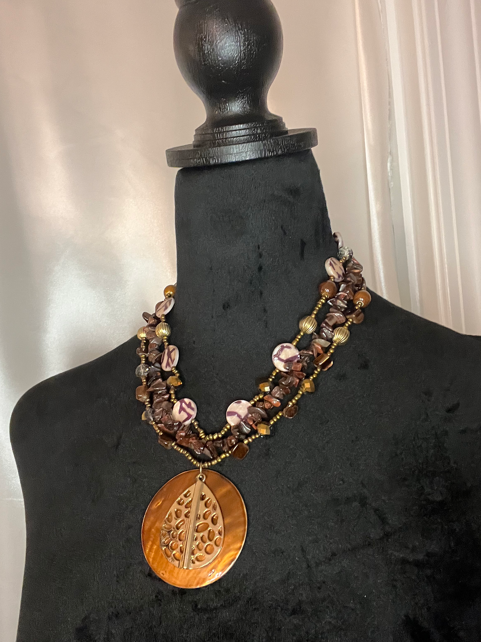 Thumbnail: Brown Shell Beaded Necklace