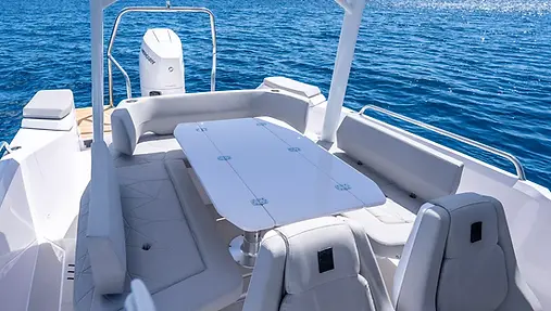 Seating area on new Axopar 29 Sun Top