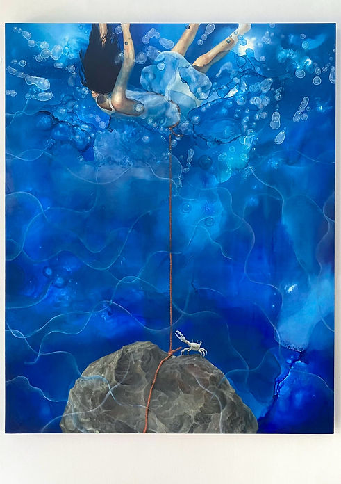 1. Gallery G-77 Chihiro-Taki,-2023,-Chihiro-Taki, _A Small Savior” Gesso,-Oil-on-Wooden-Pa